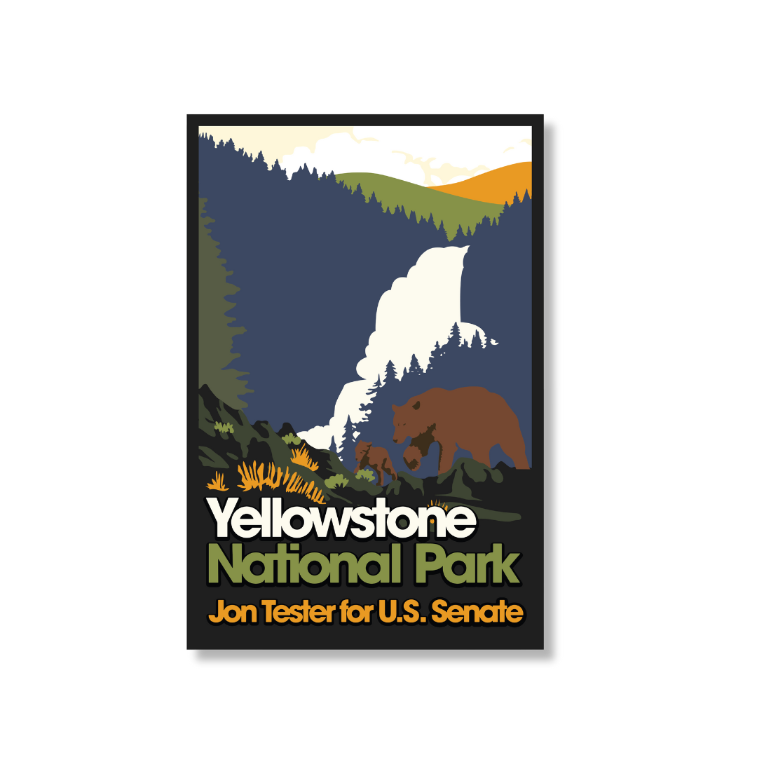 Jon Tester Yellowstone National Park Poster